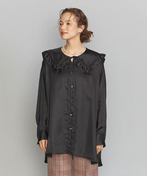 PROVOKE (プロヴォーク)の「<provoke>フリルカラー シャツ◆(シャツ/ブラウス・レディース・ブラック/オフホワイト・FREE)」の5枚目の写真