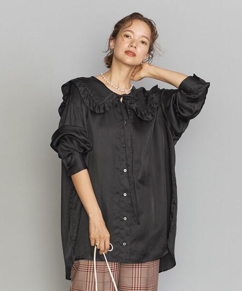 PROVOKE (プロヴォーク)の「<provoke>フリルカラー シャツ◆(シャツ/ブラウス・レディース・ブラック/オフホワイト・FREE)」の8枚目の写真