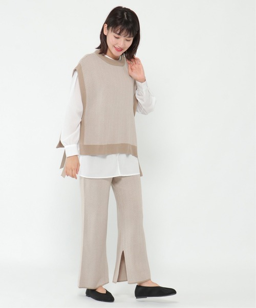 ikka（イッカ）の「ヘリンボーンニットパンツ（その他パンツ・レディース・チャコールグレー/ベージュ・M）」の18枚目の写真