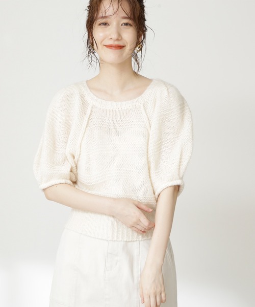 N.（N. Natural Beauty Basic）（エヌエヌナチュラルビューティーベーシック）の「◆モヘア混コンパクトニット（ニット/セーター・レディース・オフホワイト/ブルー/ピンク・MEDIUM）」の5枚目の写真