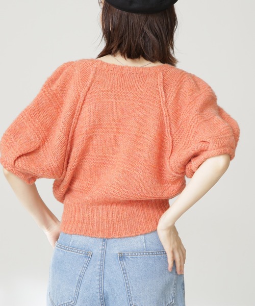 N.（N. Natural Beauty Basic）（エヌエヌナチュラルビューティーベーシック）の「◆モヘア混コンパクトニット（ニット/セーター・レディース・オフホワイト/ブルー/ピンク・MEDIUM）」の10枚目の写真