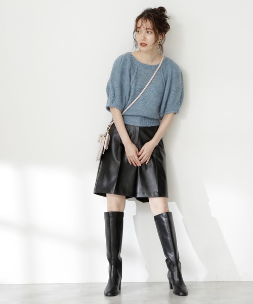 N.（N. Natural Beauty Basic）（エヌエヌナチュラルビューティーベーシック）の「◆モヘア混コンパクトニット（ニット/セーター・レディース・オフホワイト/ブルー/ピンク・MEDIUM）」の4枚目の写真