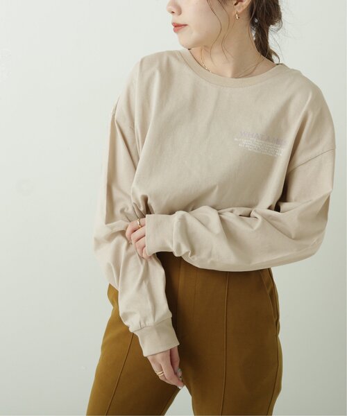 RAY CASSIN（レイカズン）の「ロゴプリントT（Tシャツ/カットソー・レディース・ブラック/ベージュ/オフホワイト・FREE）」の3枚目の写真