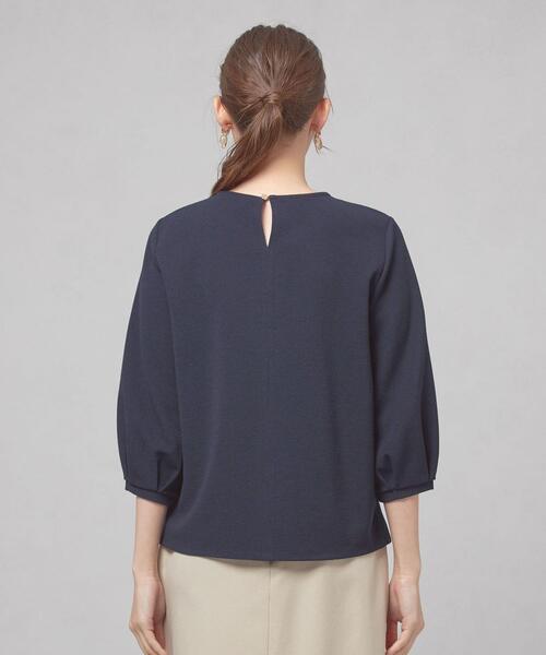 closet story（クローゼットストーリー）の「＜closet story（クローゼットストーリー）＞ピケ タックスリーブ カットソー（Tシャツ/カットソー・レディース・ネイビー/オフホワイト/ライム・FREE）」の10枚目の写真