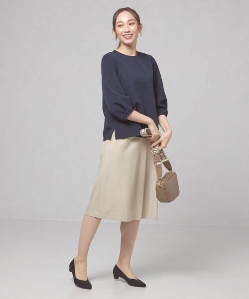 closet story（クローゼットストーリー）の「＜closet story（クローゼットストーリー）＞ピケ タックスリーブ カットソー（Tシャツ/カットソー・レディース・ネイビー/オフホワイト/ライム・FREE）」の11枚目の写真