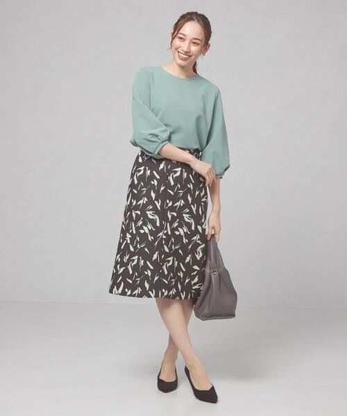 closet story（クローゼットストーリー）の「＜closet story（クローゼットストーリー）＞ピケ タックスリーブ カットソー（Tシャツ/カットソー・レディース・ネイビー/オフホワイト/ライム・FREE）」の9枚目の写真