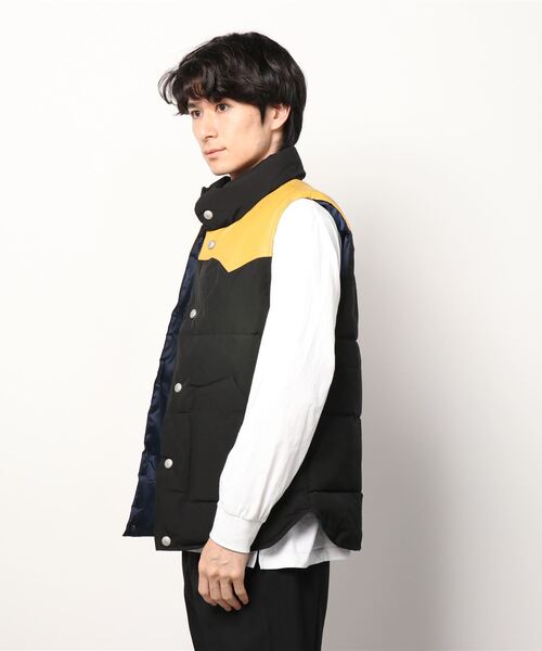 ８(eight)（エイト）の「ウエスタン切替ベスト（ダウンベスト・メンズ・ブラック/ベージュ/ネイビー/グレー/ワインレッド・MEDIUM/LARGE/X-LARGE）」の6枚目の写真