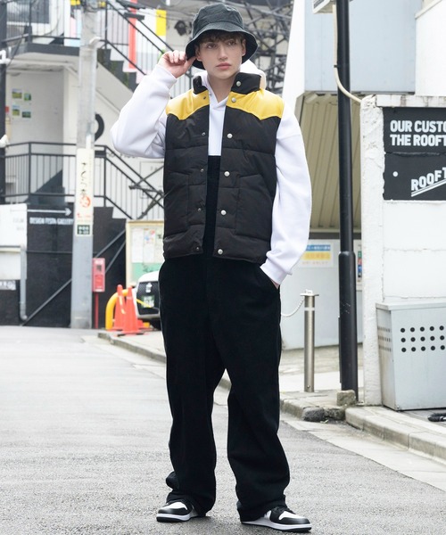 ８(eight)（エイト）の「ウエスタン切替ベスト（ダウンベスト・メンズ・ブラック/ベージュ/ネイビー/グレー/ワインレッド・MEDIUM/LARGE/X-LARGE）」の19枚目の写真