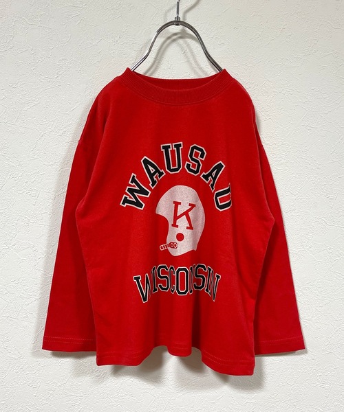 Life Support Products（ライフサポートプロダクツ）の「ヴィンテージプリントロンT（80～150cm）（Tシャツ/カットソー・キッズ・レッド/オフホワイト/キャメル/ライトピンク/チャコール・90/100/110/120/80/130/95/140/150）」の5枚目の写真