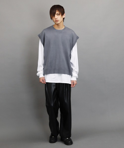 Air Tokyo（エアートウキョー）の「ビーガンレザー ルーズ ワイドパンツ（その他パンツ・メンズ・ブラック・MEDIUM/LARGE）」の8枚目の写真