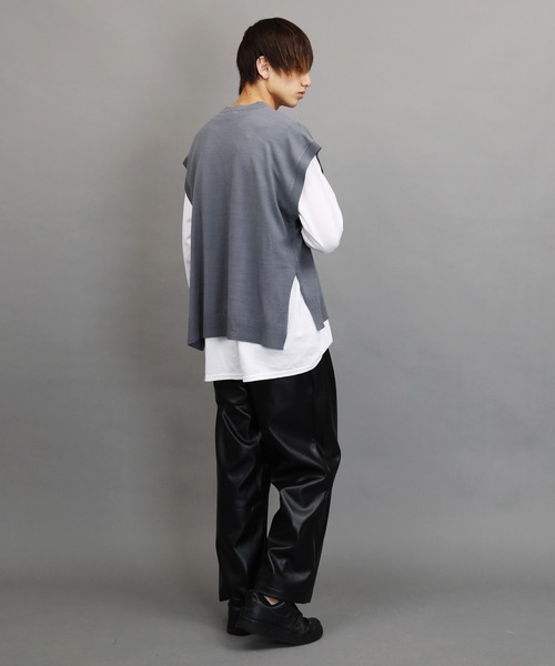 Air Tokyo（エアートウキョー）の「ビーガンレザー ルーズ ワイドパンツ（その他パンツ・メンズ・ブラック・MEDIUM/LARGE）」の11枚目の写真