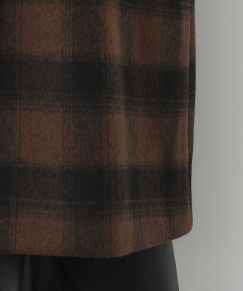 Heather（ヘザー）の「アソートチェック柄チェスターコート　215262（チェスターコート・レディース・ブラック系/ブラウン系/グリーン系・FREE）」の5枚目の写真