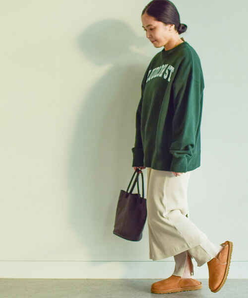 BEAMS LIGHTS（ビームスライツ）の「BEAMS LIGHTS / テレコ リブ スカート パンツ セット（スカート・レディース・ブラウン系その他2/オリーブ・ONE SIZE）」の9枚目の写真