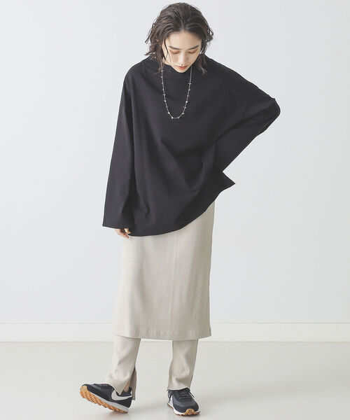 BEAMS LIGHTS（ビームスライツ）の「BEAMS LIGHTS / テレコ リブ スカート パンツ セット（スカート・レディース・ブラウン系その他2/オリーブ・ONE SIZE）」の15枚目の写真