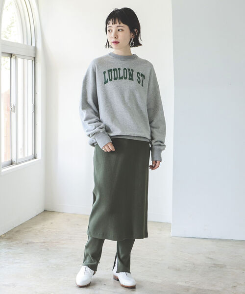 BEAMS LIGHTS（ビームスライツ）の「BEAMS LIGHTS / テレコ リブ スカート パンツ セット（スカート・レディース・ブラウン系その他2/オリーブ・ONE SIZE）」の18枚目の写真