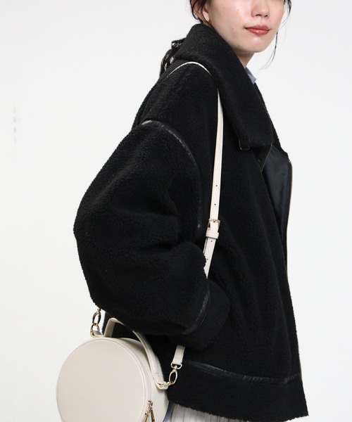 HONEYSUCKLE ROSE（ハニーサックルローズ）の「【HONEYSUCKLE ROSE】B-3ボアジャケット（その他アウター・レディース・ブラック/オフホワイト/ライトブラウン・L/M）」の2枚目の写真