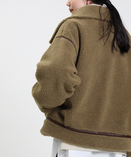 HONEYSUCKLE ROSE（ハニーサックルローズ）の「【HONEYSUCKLE ROSE】B-3ボアジャケット（その他アウター・レディース・ブラック/オフホワイト/ライトブラウン・L/M）」の16枚目の写真