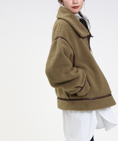 HONEYSUCKLE ROSE（ハニーサックルローズ）の「【HONEYSUCKLE ROSE】B-3ボアジャケット（その他アウター・レディース・ブラック/オフホワイト/ライトブラウン・L/M）」の17枚目の写真