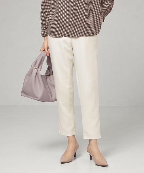 closet story（クローゼットストーリー）の「＜closet story（クローゼットストーリー）＞ミディツイル タックパンツ -ウォッシャブル-（その他パンツ・レディース・オフホワイト/ダークグレー/ピンク・S/M）」の2枚目の写真