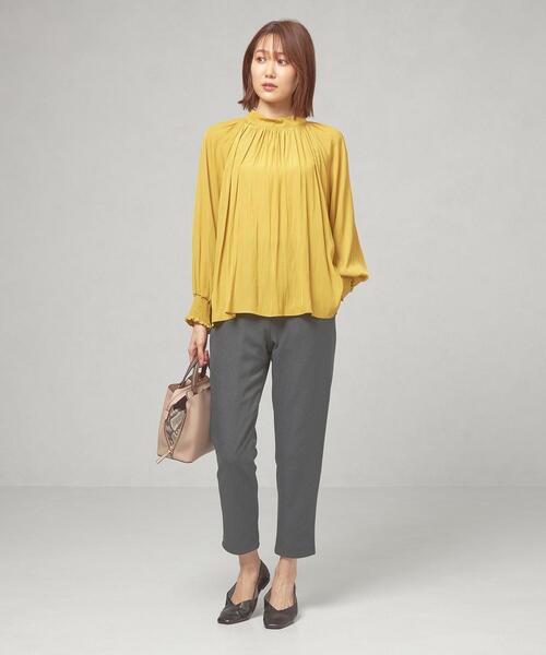 closet story（クローゼットストーリー）の「＜closet story（クローゼットストーリー）＞ミディツイル タックパンツ -ウォッシャブル-（その他パンツ・レディース・オフホワイト/ダークグレー/ピンク・S/M）」の5枚目の写真