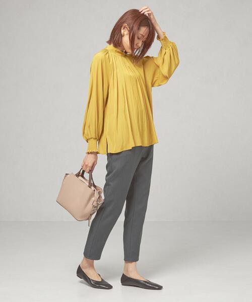 closet story（クローゼットストーリー）の「＜closet story（クローゼットストーリー）＞ミディツイル タックパンツ -ウォッシャブル-（その他パンツ・レディース・オフホワイト/ダークグレー/ピンク・S/M）」の8枚目の写真