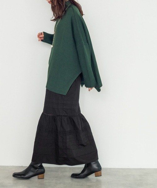 w closet（ダブルクローゼット）の「タック&レースティアードスカート（スカート・レディース・オフホワイト/ブラック・FREE）」の17枚目の写真