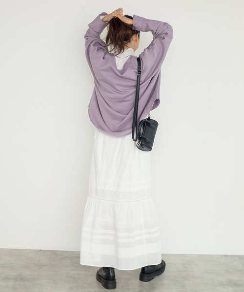 w closet（ダブルクローゼット）の「タック&レースティアードスカート（スカート・レディース・オフホワイト/ブラック・FREE）」の5枚目の写真