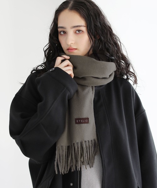 ETELIO（エテリオ）の「ボリュームフリンジマフラー（マフラー・メンズ・ブラック/グレー/アイボリー/ワイン/チャコール/ブラウン/オレンジ系/ブラウン系/ベージュ系/ブルー系/グレー系・FREE）」の8枚目の写真