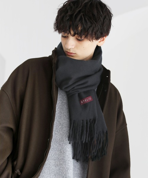 ETELIO（エテリオ）の「ボリュームフリンジマフラー（マフラー・メンズ・ブラック/グレー/アイボリー/ワイン/チャコール/ブラウン/オレンジ系/ブラウン系/ベージュ系/ブルー系/グレー系・FREE）」の5枚目の写真