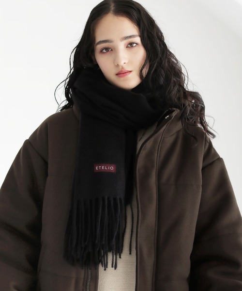 ETELIO（エテリオ）の「ボリュームフリンジマフラー（マフラー・メンズ・ブラック/グレー/アイボリー/ワイン/チャコール/ブラウン/オレンジ系/ブラウン系/ベージュ系/ブルー系/グレー系・FREE）」の3枚目の写真