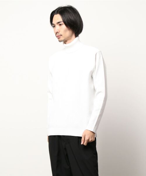 NICOLE CLUB FOR MEN（ニコルクラブフォーメン）の「【21年モデル】ヘリンボン柄タートルネックニット（ニット/セーター・メンズ・ボルドー/ダークブラウン/ブラック系その他/ブラック/オフホワイト/ホワイト×ブラック・LARGE/MEDIUM/X-LARGE）」の18枚目の写真