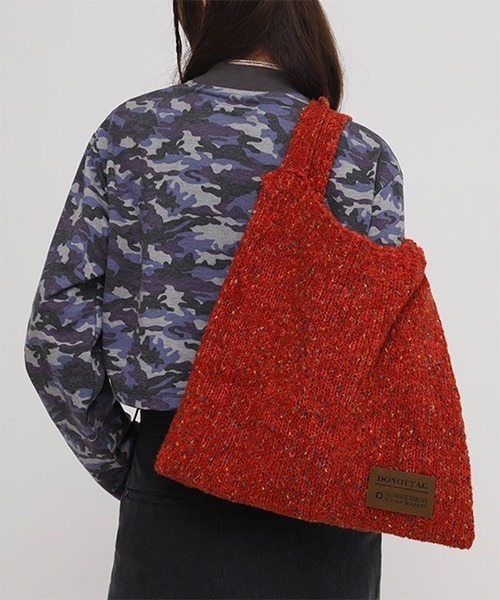 MASONPRINCE(メイソンプリンス)の「ロゴステッチ ニットトートバック BB13843【DO NOT TAG】(ショルダーバッグ・レディース・グリーン/レッド/ピンク・FREE)」の3枚目の写真