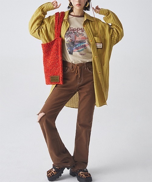 MASONPRINCE(メイソンプリンス)の「ロゴステッチ ニットトートバック BB13843【DO NOT TAG】(ショルダーバッグ・レディース・グリーン/レッド/ピンク・FREE)」の4枚目の写真