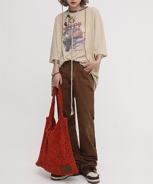 MASONPRINCE(メイソンプリンス)の「ロゴステッチ ニットトートバック BB13843【DO NOT TAG】(ショルダーバッグ・レディース・グリーン/レッド/ピンク・FREE)」の9枚目の写真