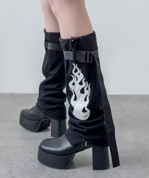 RASVOA（ラスボア）の「ファイヤーベルトレッグウォーマー（レッグウォーマー・レディース・ブラック・FREE）」の3枚目の写真