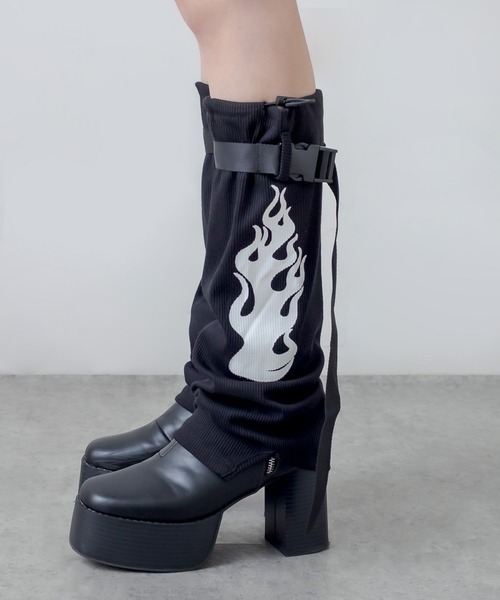 RASVOA（ラスボア）の「ファイヤーベルトレッグウォーマー（レッグウォーマー・レディース・ブラック・FREE）」の2枚目の写真