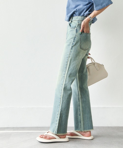 Chillfar（チルファー）の「フリンジフレアデニムパンツ（デニムパンツ・レディース・ブラック/サックスブルー/ブルー/アイボリー/ワンウォッシュ・SMALL/MEDIUM）」の3枚目の写真