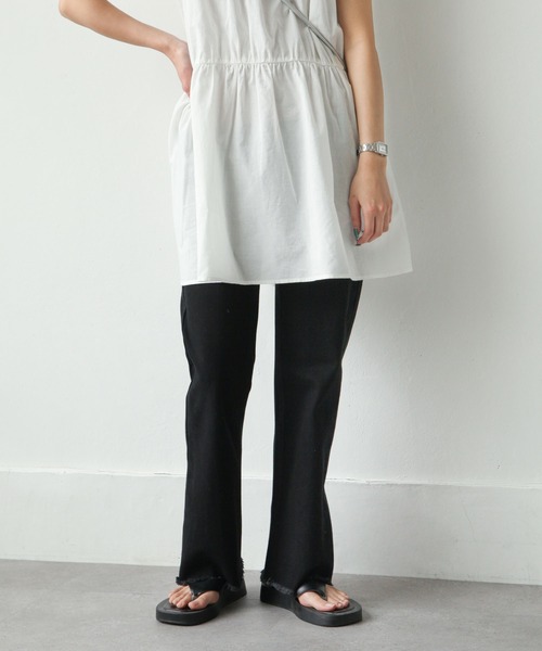 Chillfar（チルファー）の「フリンジフレアデニムパンツ（デニムパンツ・レディース・ブラック/サックスブルー/ブルー/アイボリー/ワンウォッシュ・SMALL/MEDIUM）」の15枚目の写真