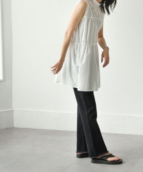 Chillfar（チルファー）の「フリンジフレアデニムパンツ（デニムパンツ・レディース・ブラック/サックスブルー/ブルー/アイボリー/ワンウォッシュ・SMALL/MEDIUM）」の17枚目の写真