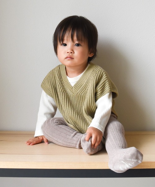 MAKE YOUR DAY(メイクユアデイ)の「ベビータイツ(その他ベビーウェア・キッズ・ライトグレー/ベージュ/オフホワイト/ピンク/グレイッシュブルー・70-80cm)」の12枚目の写真