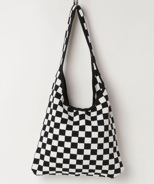 Figments（フィグメンツ）の「チェッカーニットショルダーバッグ（トートバッグ・レディース・ホワイト・FREE）」の3枚目の写真