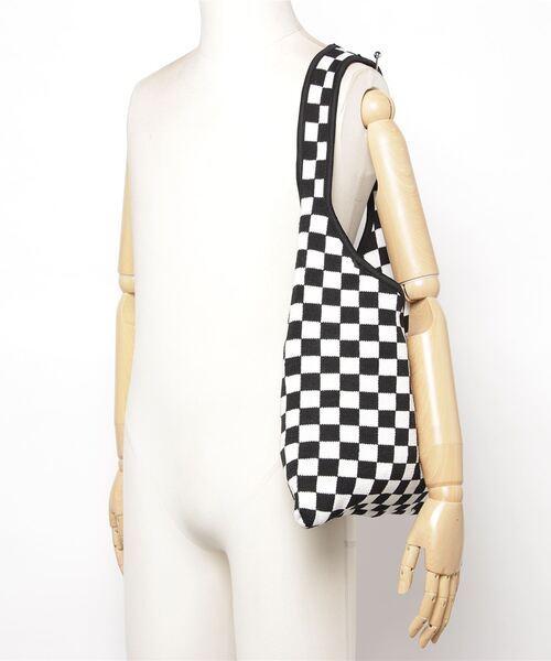 Figments（フィグメンツ）の「チェッカーニットショルダーバッグ（トートバッグ・レディース・ホワイト・FREE）」の9枚目の写真