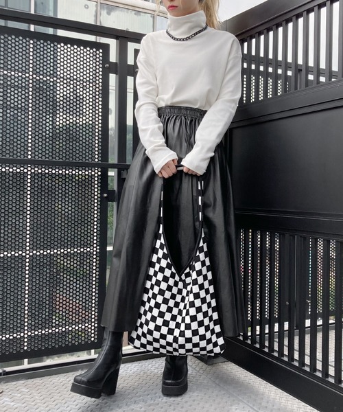 Figments（フィグメンツ）の「チェッカーニットショルダーバッグ（トートバッグ・レディース・ホワイト・FREE）」の8枚目の写真