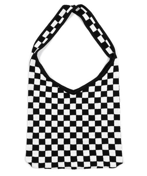Figments（フィグメンツ）の「チェッカーニットショルダーバッグ（トートバッグ・レディース・ホワイト・FREE）」の7枚目の写真
