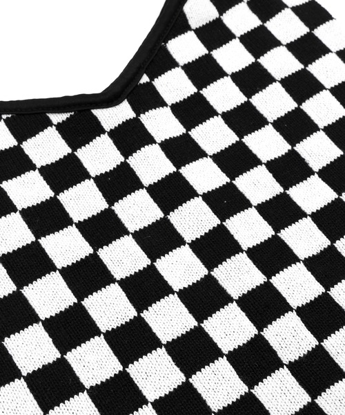 Figments（フィグメンツ）の「チェッカーニットショルダーバッグ（トートバッグ・レディース・ホワイト・FREE）」の2枚目の写真
