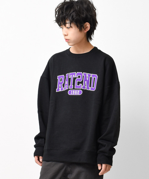 RAT EFFECT（ラットエフェクト）の「【裏起毛】アーチロゴ刺繍トレーナー（スウェット・キッズ・ダークグリーン/チャコールグレー/ブラック/ライトグレー/ライトブルー・120/130/140/150/160/170）」の2枚目の写真