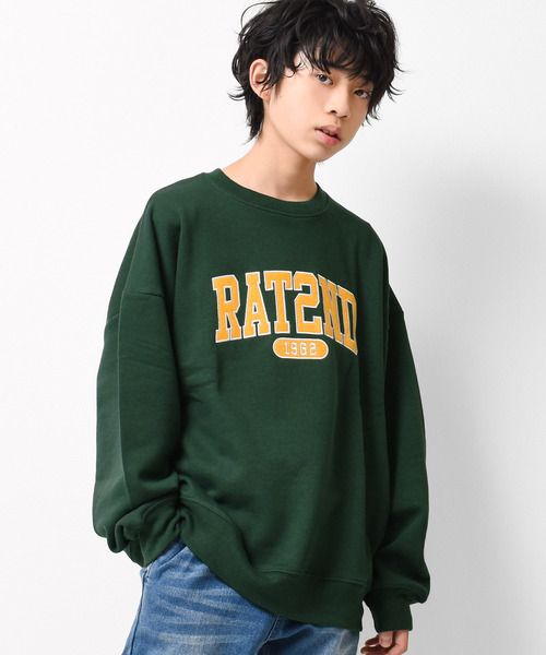 RAT EFFECT（ラットエフェクト）の「【裏起毛】アーチロゴ刺繍トレーナー（スウェット・キッズ・ダークグリーン/チャコールグレー/ブラック/ライトグレー/ライトブルー・120/130/140/150/160/170）」の4枚目の写真