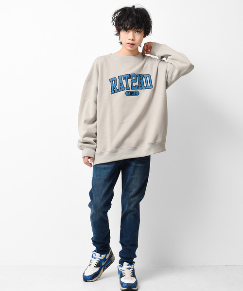 RAT EFFECT（ラットエフェクト）の「【裏起毛】アーチロゴ刺繍トレーナー（スウェット・キッズ・ダークグリーン/チャコールグレー/ブラック/ライトグレー/ライトブルー・120/130/140/150/160/170）」の8枚目の写真