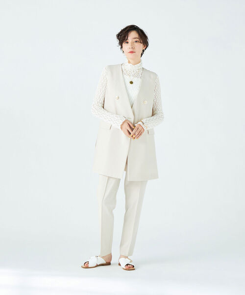 NOLLEY’S Sophi（ノーリーズソフィ）の「梳毛調合繊スリットジレ（ベスト・レディース・ブラック/ベージュ・38）」の14枚目の写真