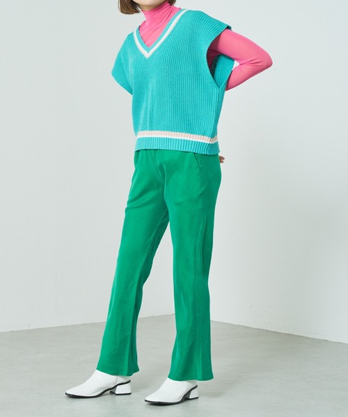 Lui's(ルイス)の「ラインニットベスト(ベスト・レディース・ホワイト/スカイブルー/ブラック・FREE)」の5枚目の写真